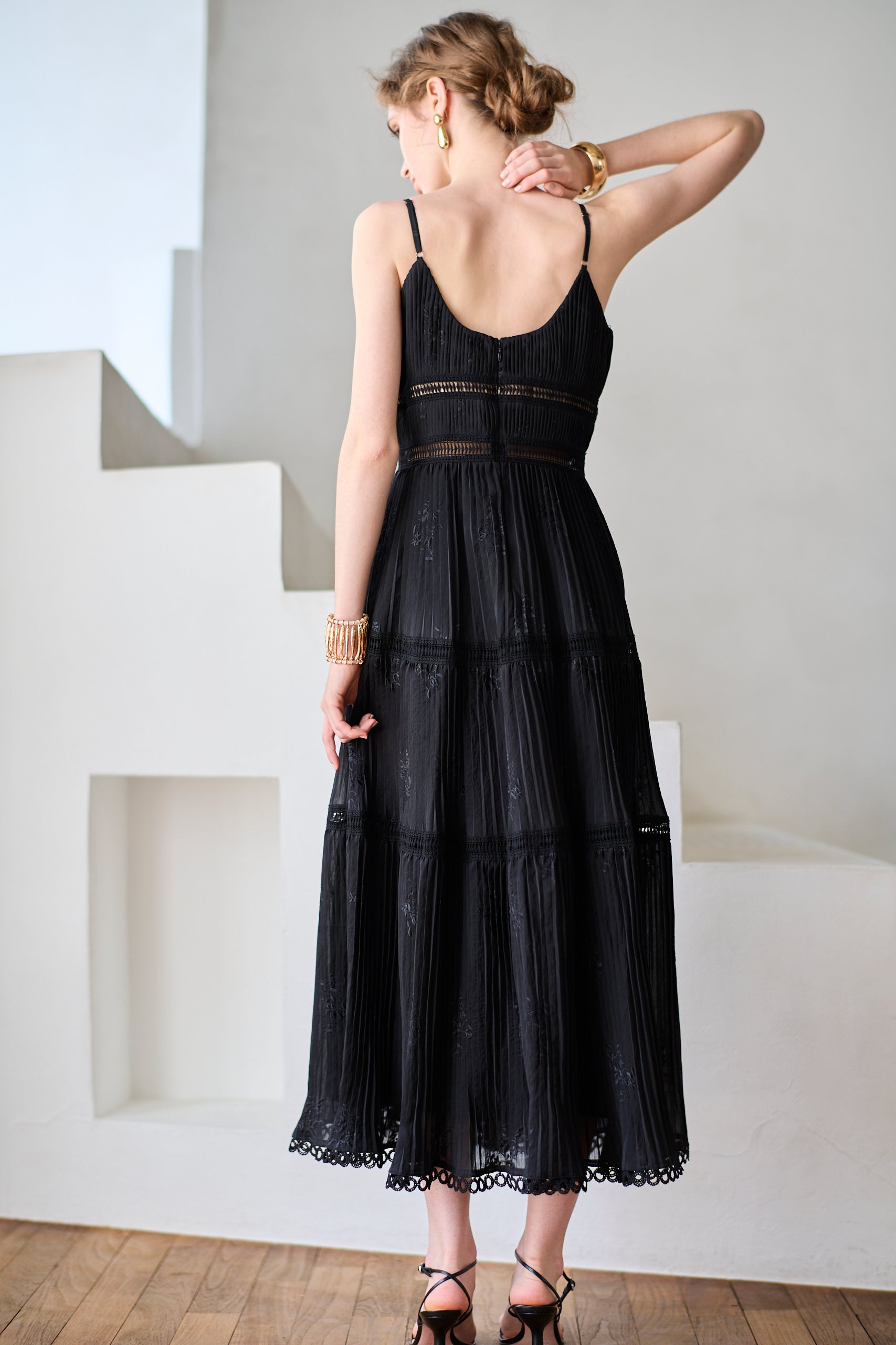 Dolce Vita Pleated Dress<br> -Black-