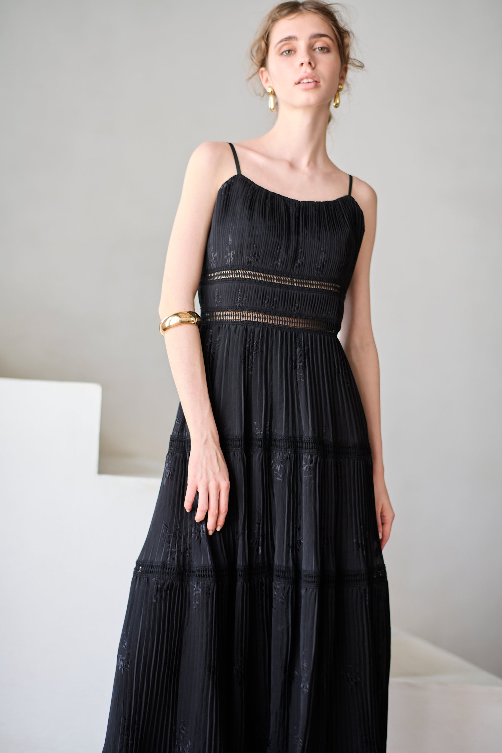 Dolce Vita Pleated Dress<br> -Black-