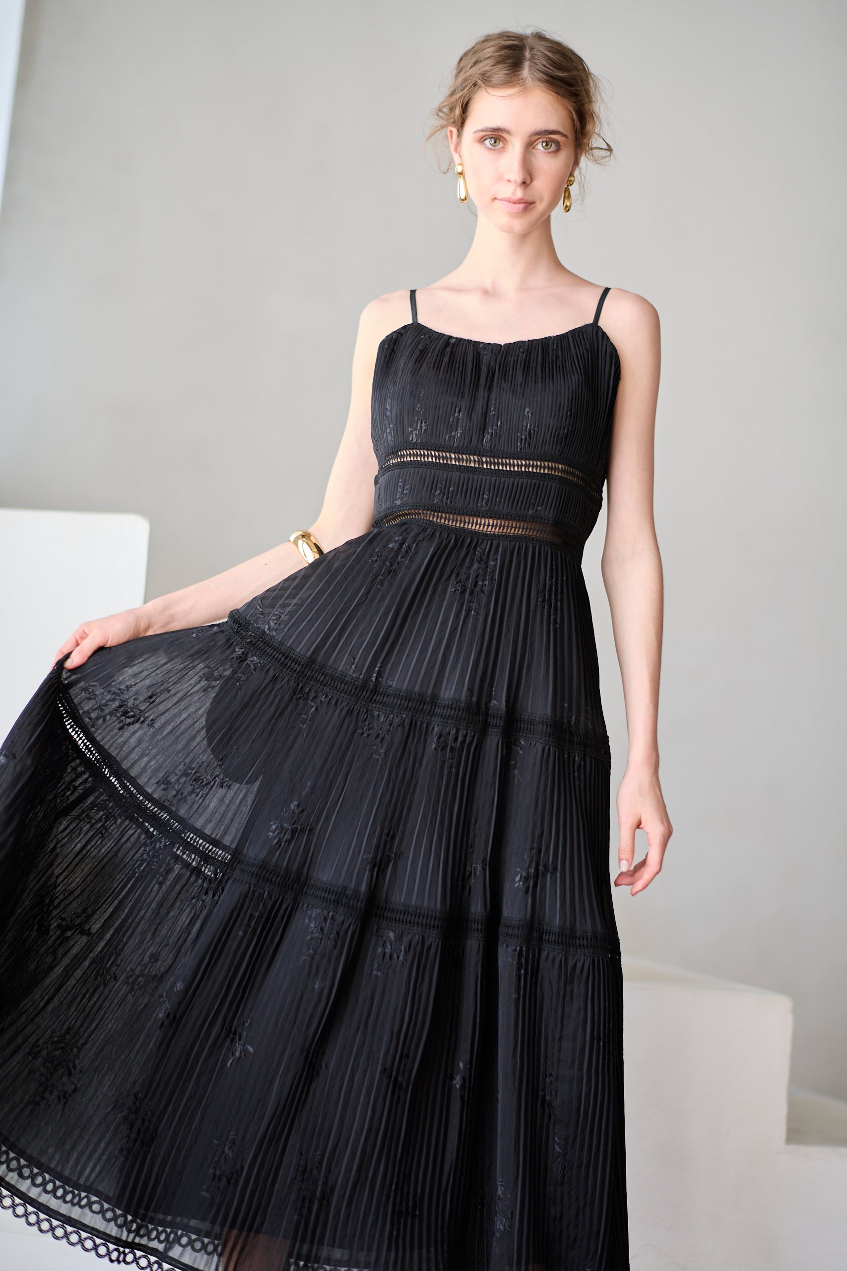 Dolce Vita Pleated Dress<br> -Black-
