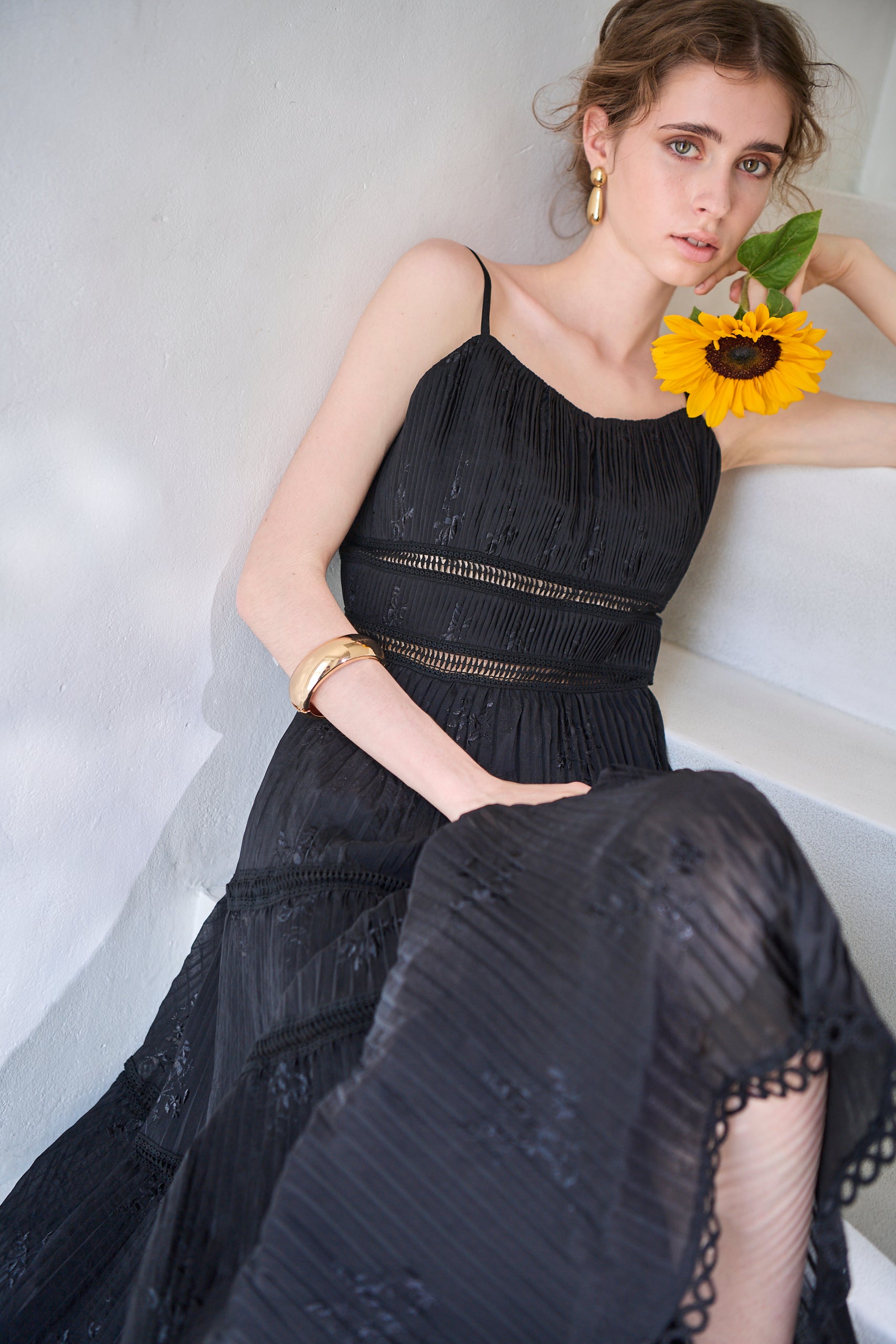 Dolce Vita Pleated Dress<br> -Black-