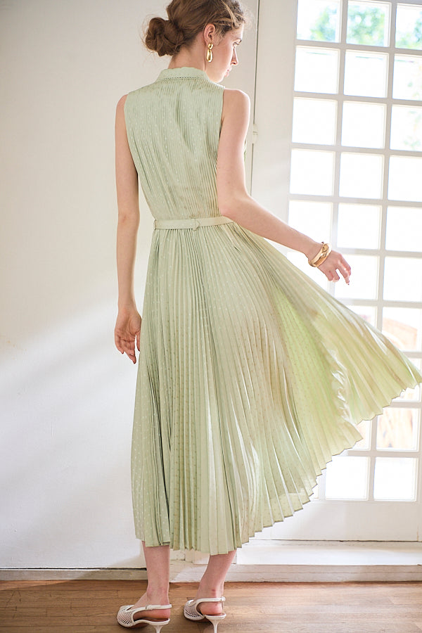 Miranda Pleated Dress<br> -Mint.green-