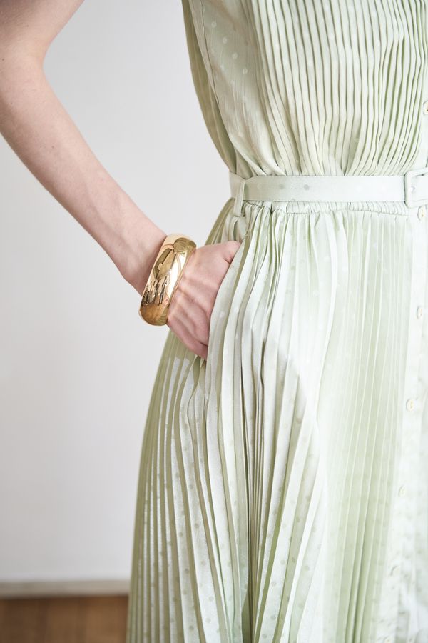 Miranda Pleated Dress<br> -Mint.green-