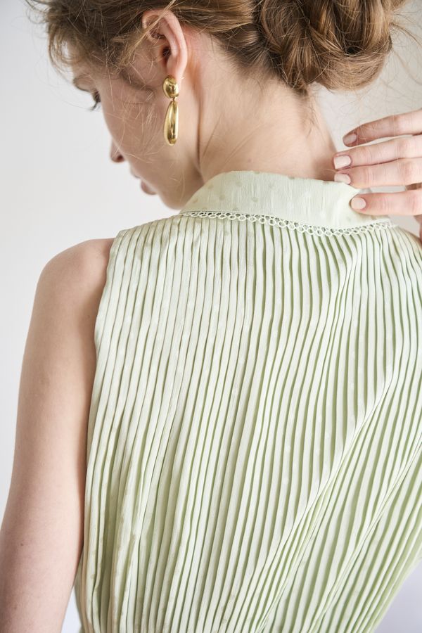Miranda Pleated Dress<br> -Mint.green-