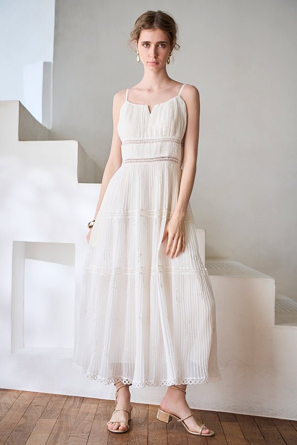Dolce Vita Pleated Dress<br> -White-