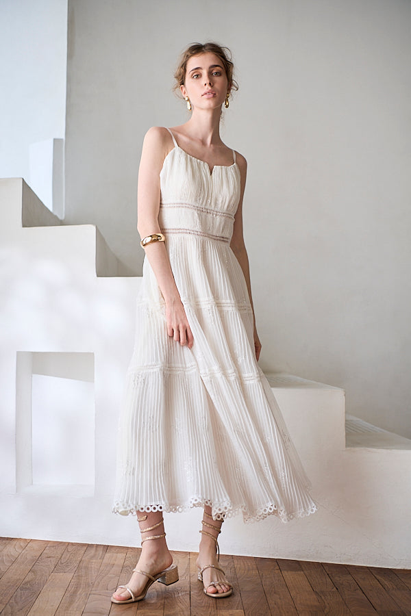 Dolce Vita Pleated Dress<br> -White-