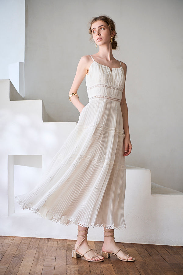 Dolce Vita Pleated Dress<br> -White-