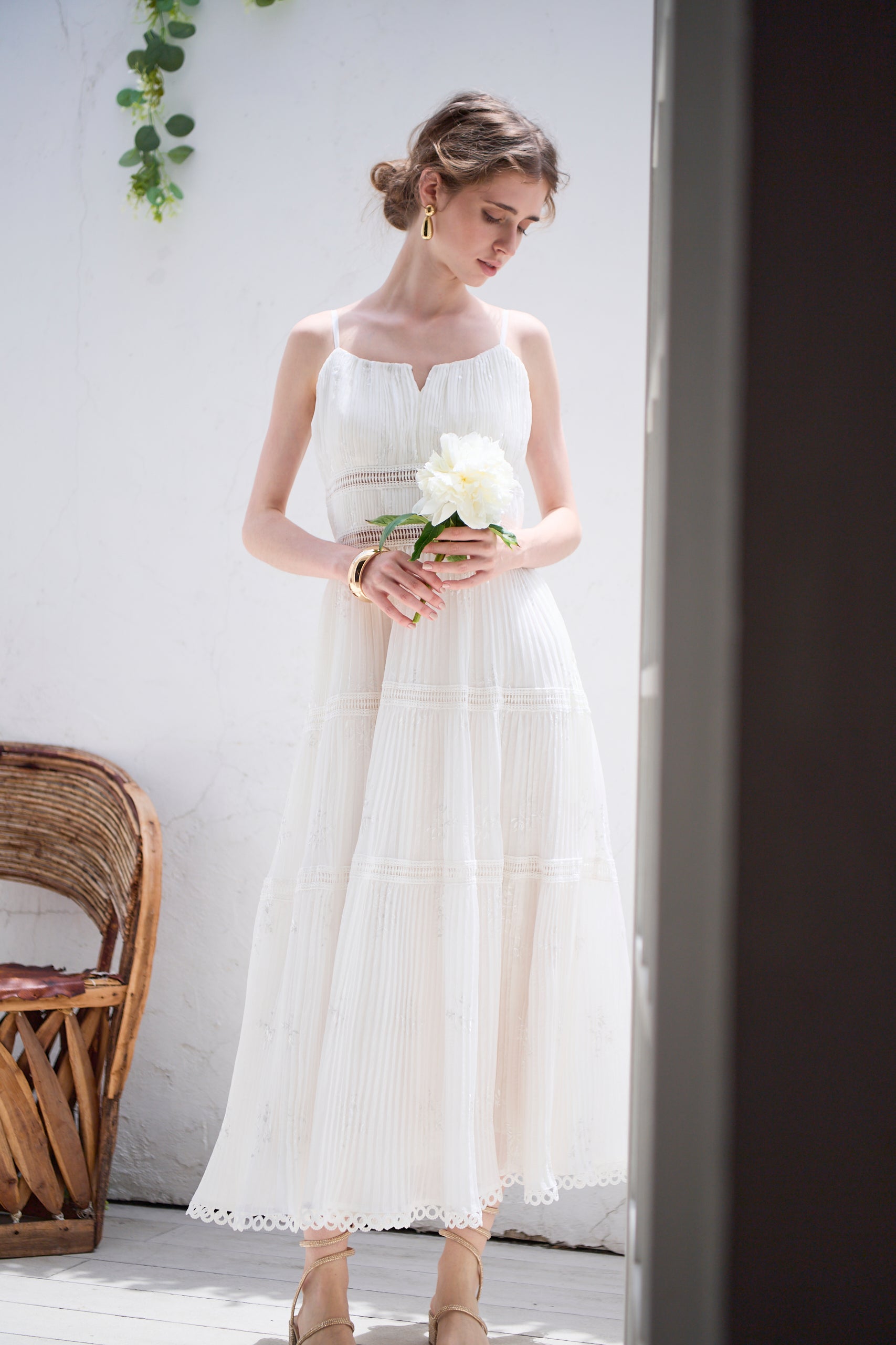 Dolce Vita Pleated Dress<br> -White-