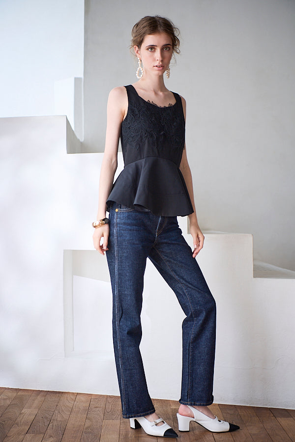Bianca Lace Top <br> -Black-