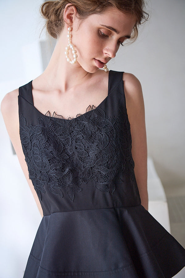 Bianca Lace Top <br> -Black-