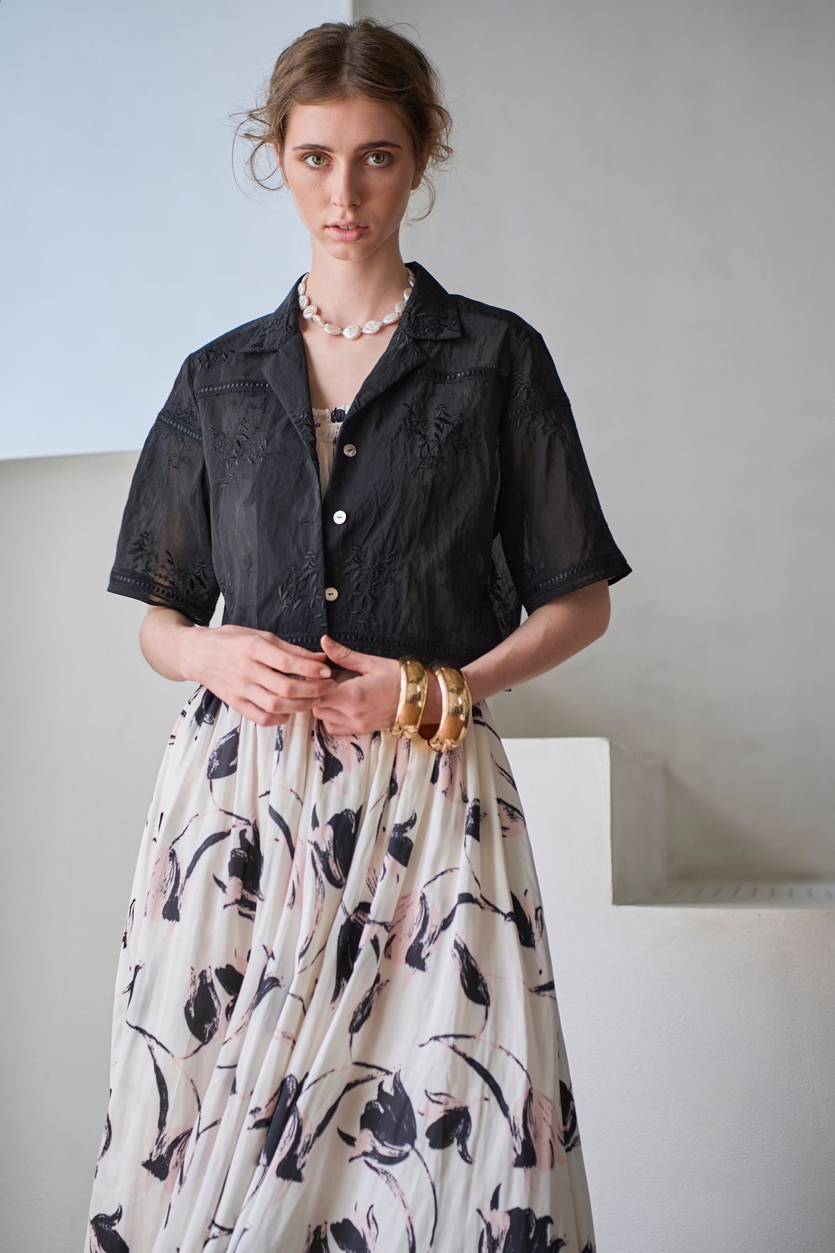 Dolce Vita Lace Shirt<br> -Black-