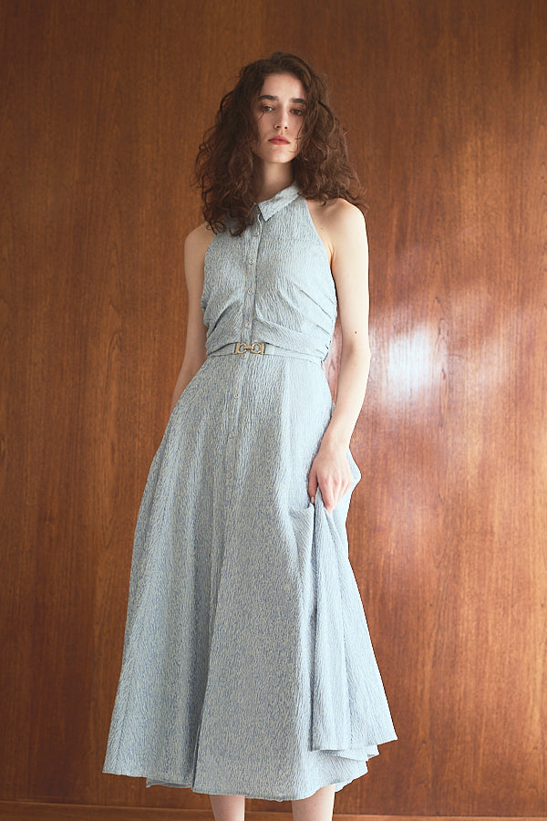 Delina Belted Dress<br> -Blue.st-