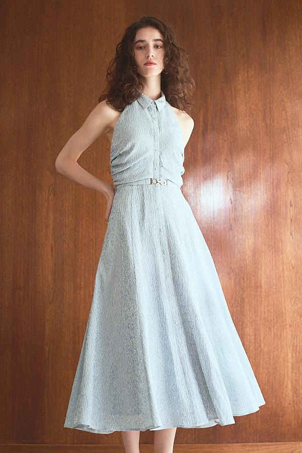 Delina Belted Dress<br> -Blue.st-