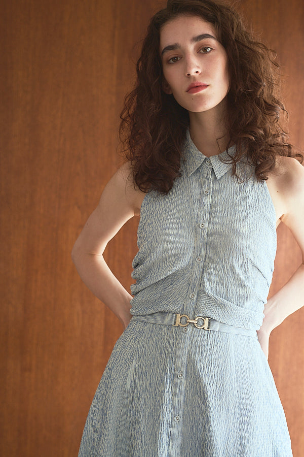 Delina Belted Dress<br> -Blue.st-
