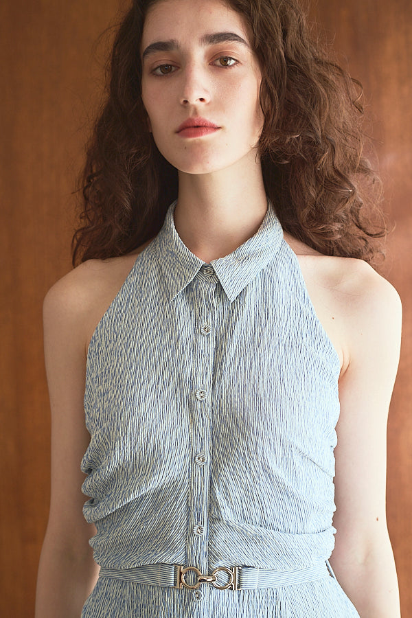 Delina Belted Dress<br> -Blue.st-