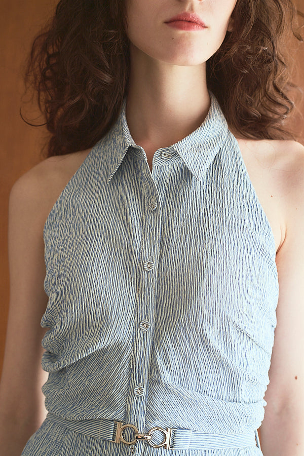 Delina Belted Dress<br> -Blue.st-