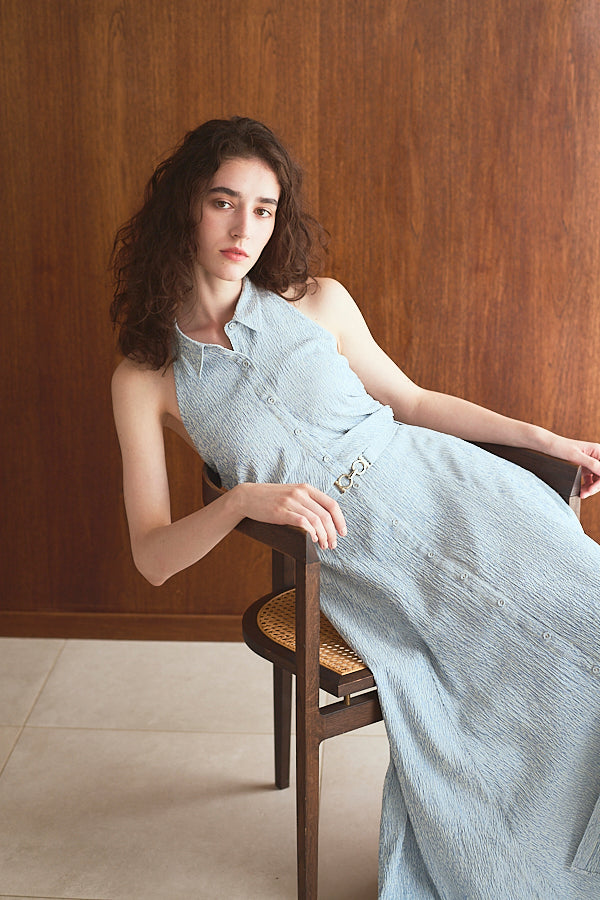 Delina Belted Dress<br> -Blue.st-