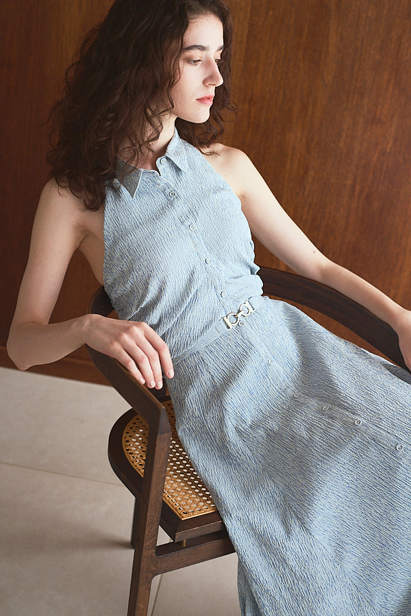 Delina Belted Dress<br> -Blue.st-