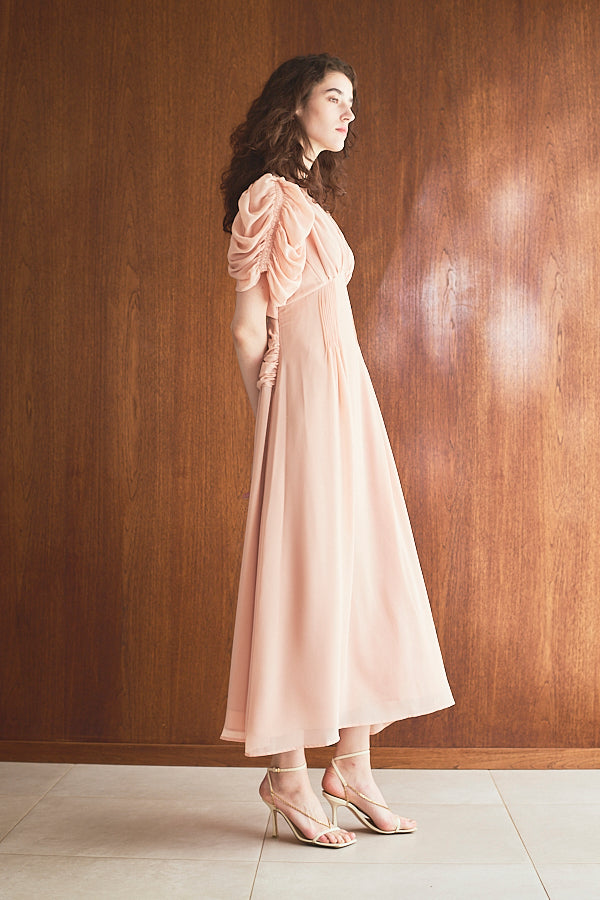 Vina Dress<br> - Pink beige-