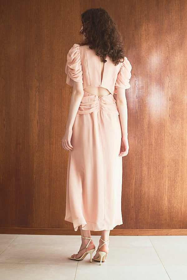 Vina Dress<br> - Pink beige-