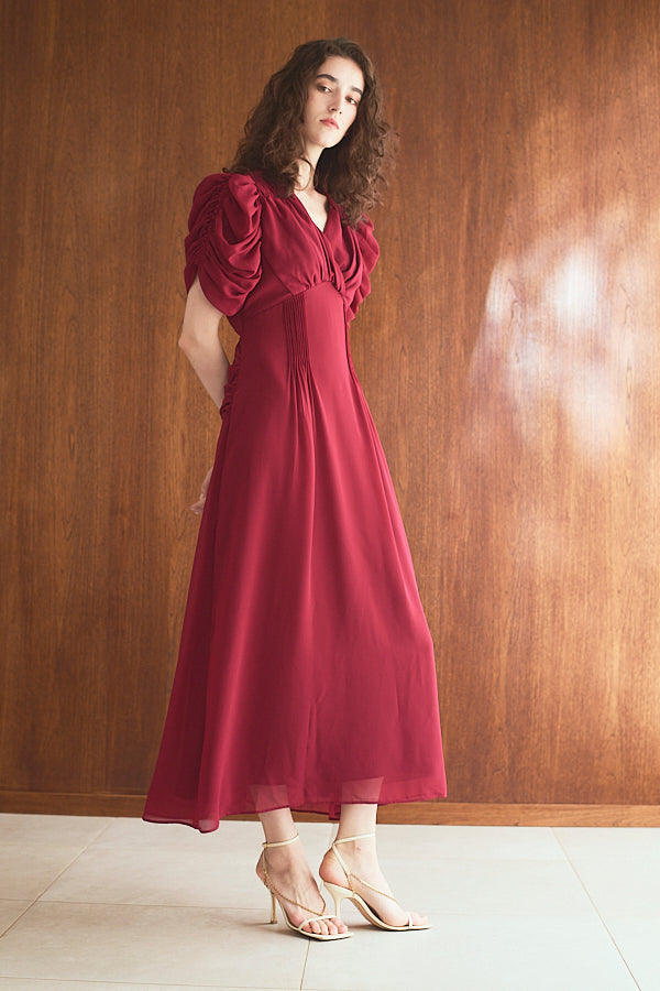 Vina Dress<br> - Red-