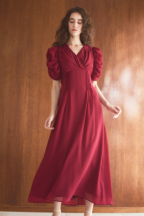 Vina Dress<br> - Red-