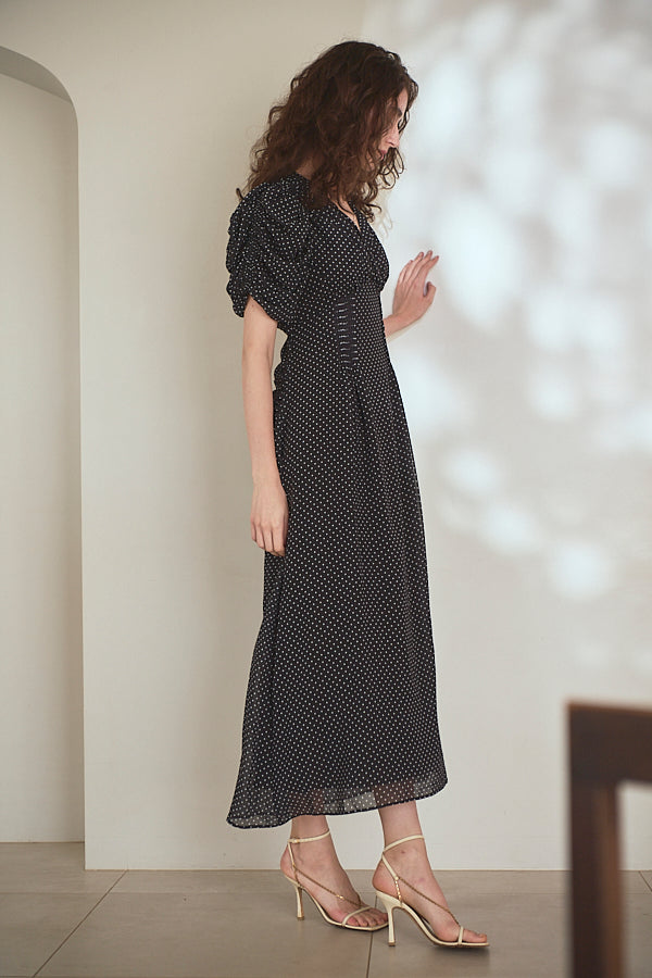 Vina Dress<br> -Black.dot-