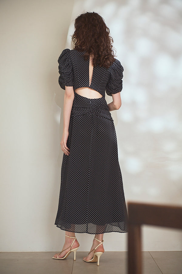 Vina Dress<br> -Black.dot-
