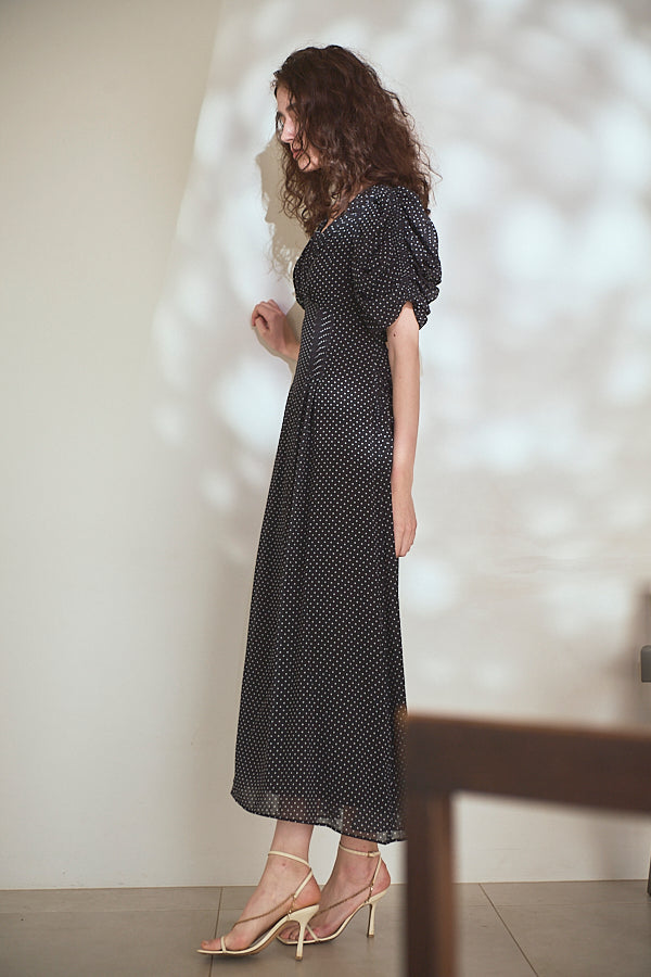 Vina Dress<br> -Black.dot-