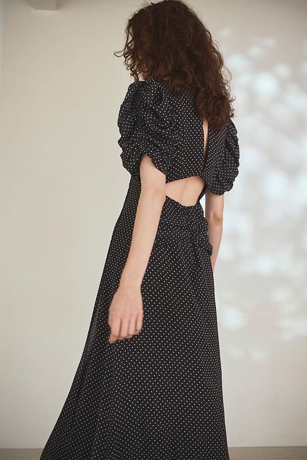 Vina Dress<br> -Black.dot-