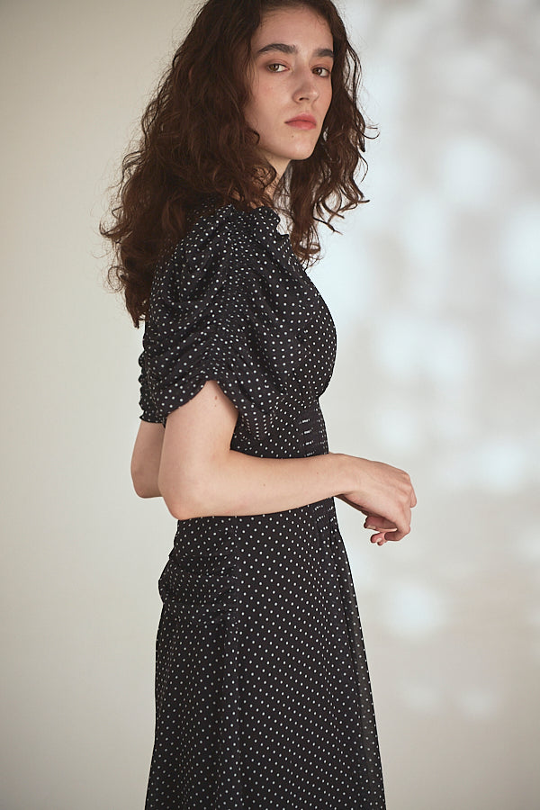 Vina Dress<br> -Black.dot-