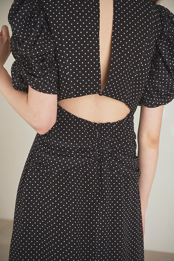 Vina Dress<br> -Black.dot-