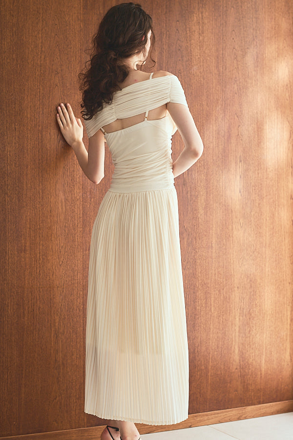 Arabella Pleaded Dress<br> -Ivory-