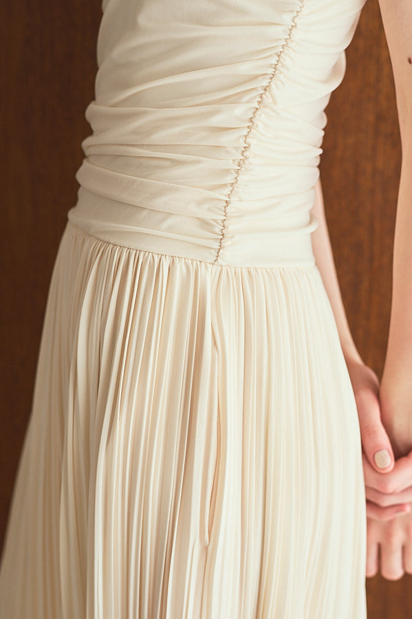 Arabella Pleaded Dress<br> -Ivory-
