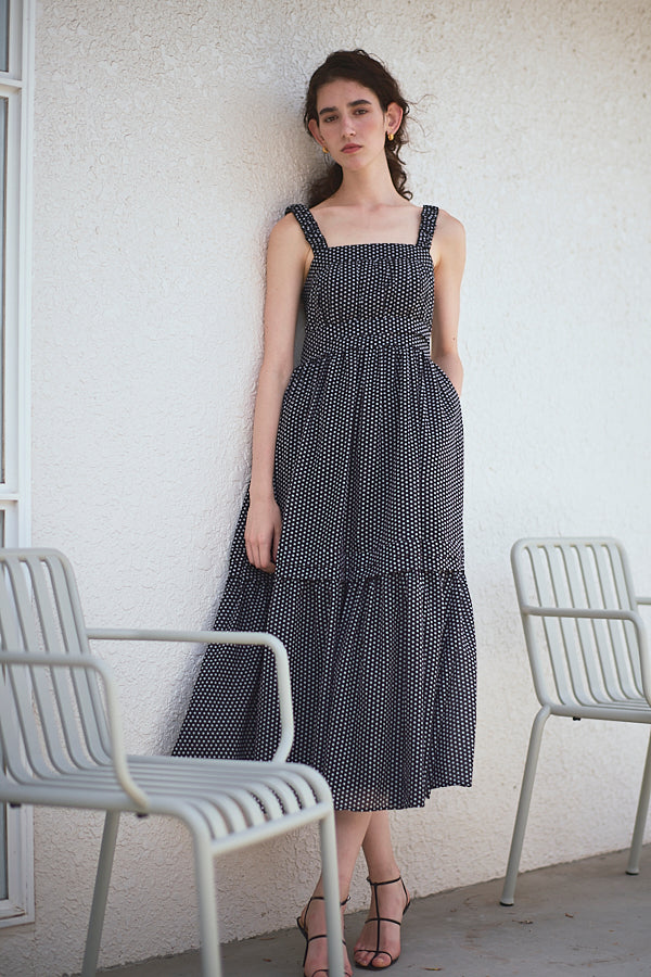 Hazel Print Dress   <br> -Black dot-