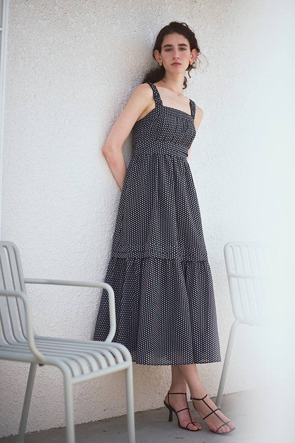 Hazel Print Dress   <br> -Black dot-