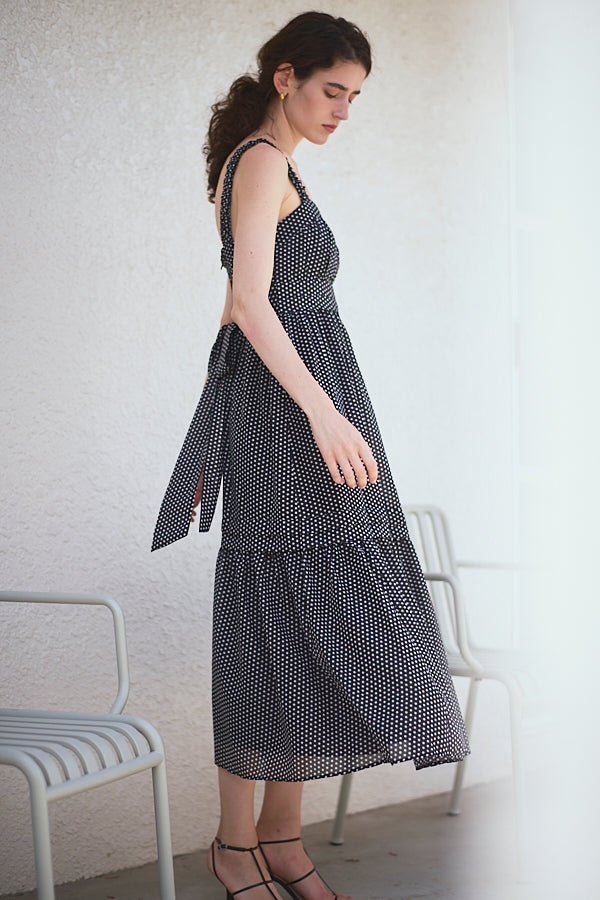 Hazel Print Dress   <br> -Black dot-