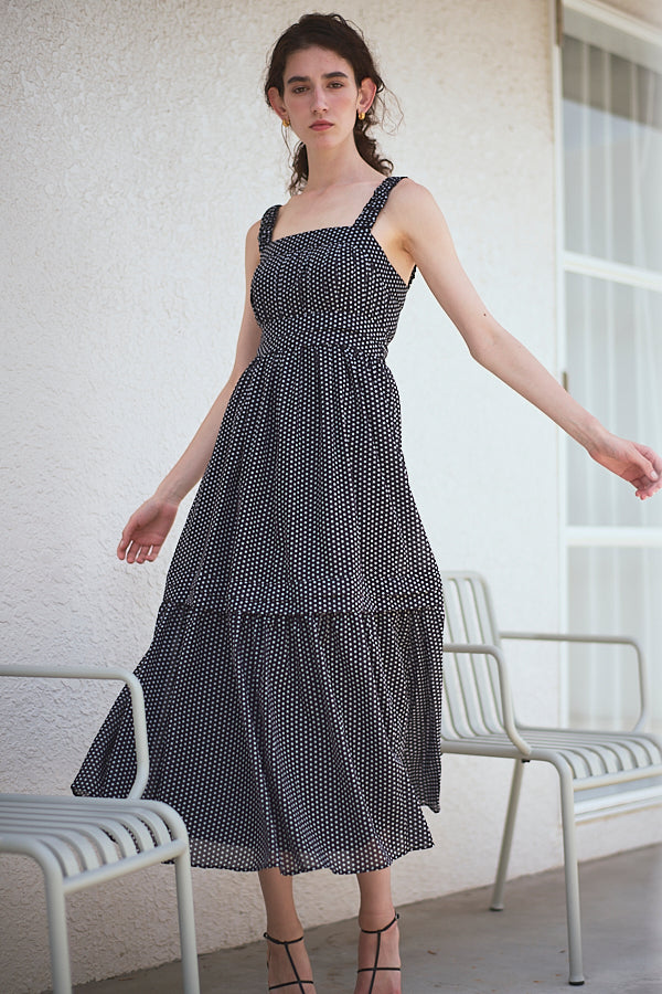 Hazel Print Dress   <br> -Black dot-