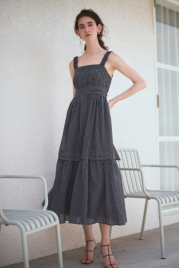 Hazel Print Dress   <br> -Black dot-