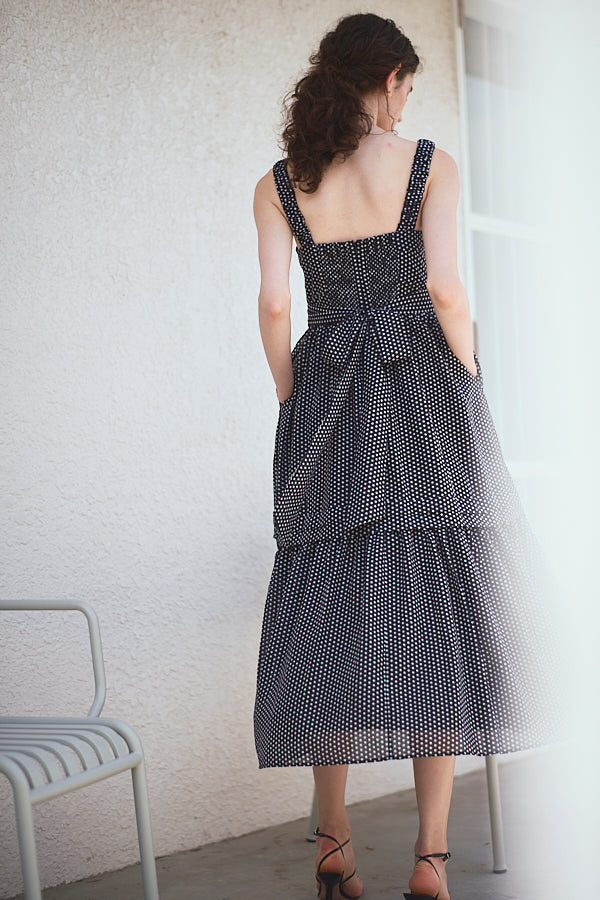 Hazel Print Dress   <br> -Black dot-