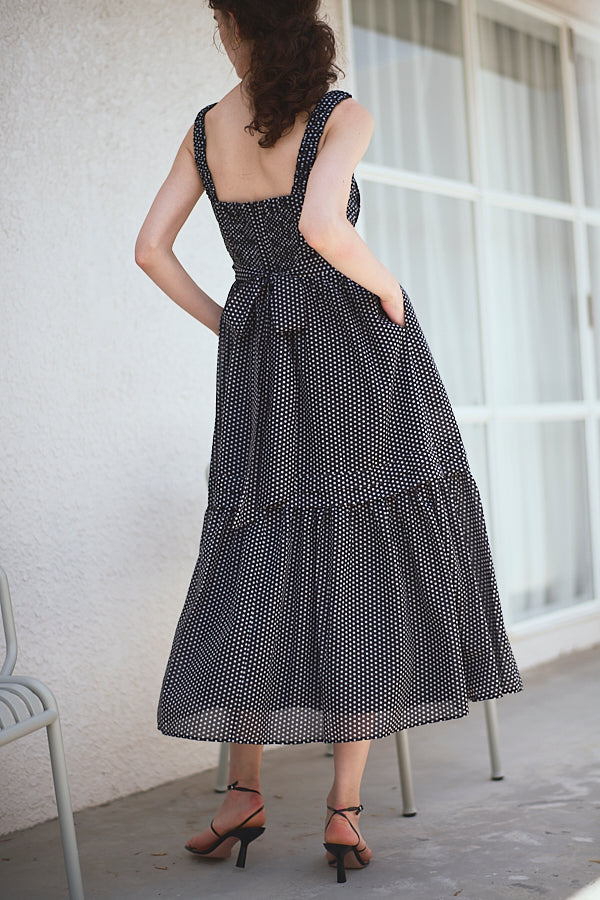 Hazel Print Dress   <br> -Black dot-