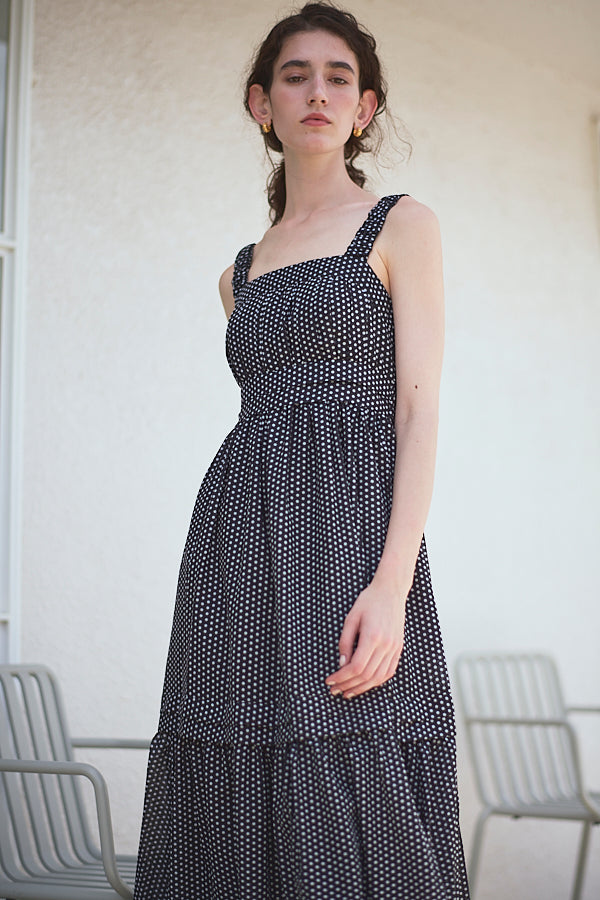 Hazel Print Dress   <br> -Black dot-