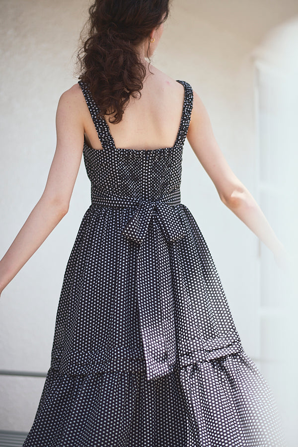 Hazel Print Dress   <br> -Black dot-