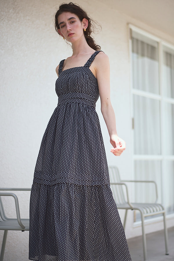 Hazel Print Dress   <br> -Black dot-