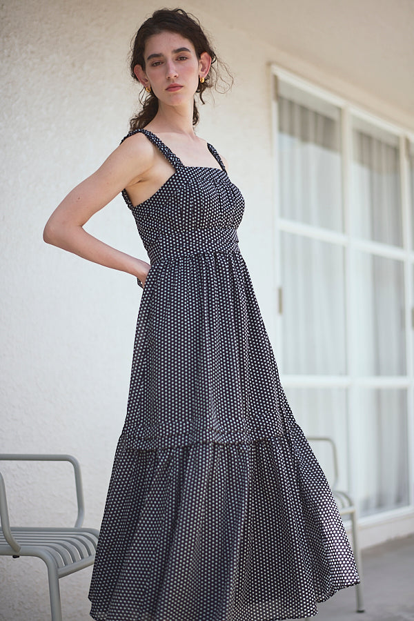 Hazel Print Dress   <br> -Black dot-