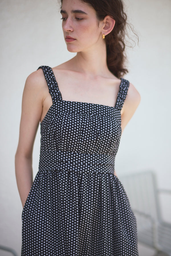 Hazel Print Dress   <br> -Black dot-