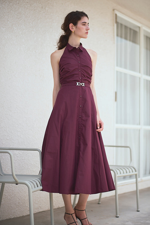 Delina Belted Dress<br> -Grape-