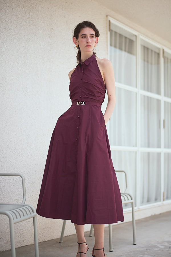Delina Belted Dress<br> -Grape-