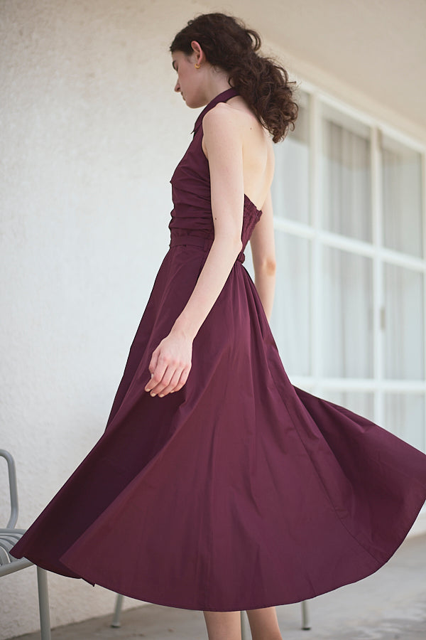 Delina Belted Dress<br> -Grape-