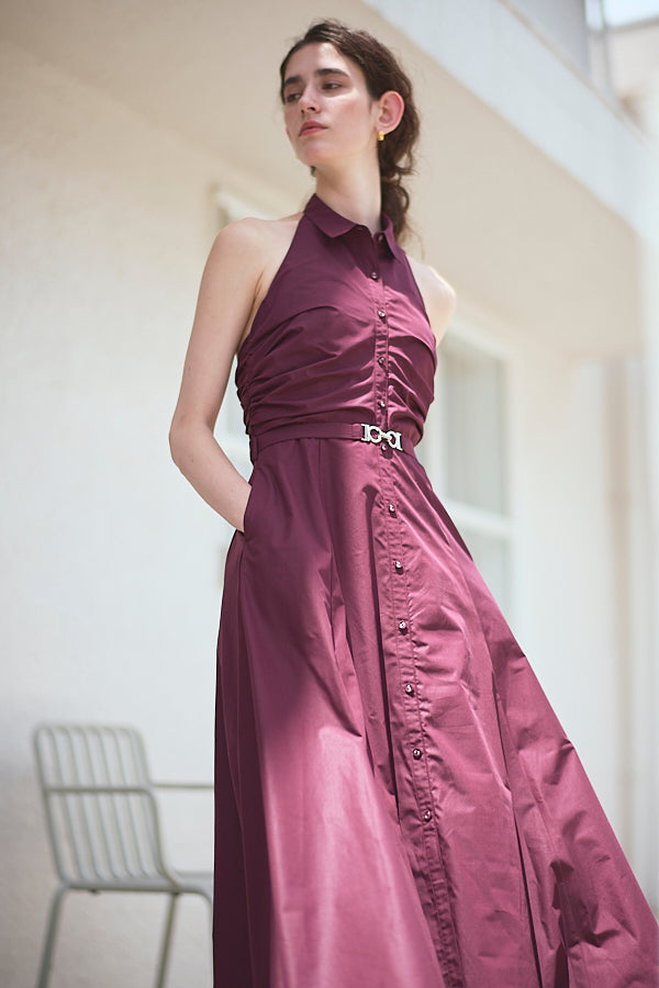 Delina Belted Dress<br> -Grape-