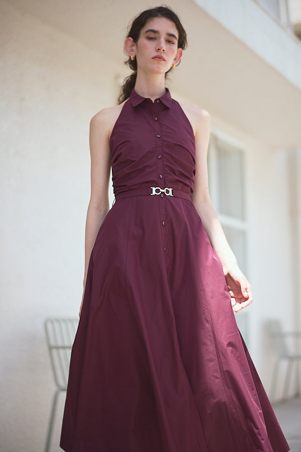Delina Belted Dress<br> -Grape-